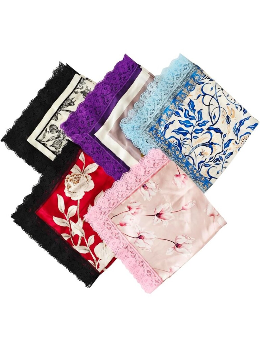 Elegant Women's 30" Silk Feel Lap Scarf with Lace Trim - Perfect for Church
